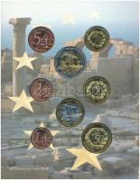 Ciprus 2004. 1c-2E "Euro próbaveretek" (8xklf) fémpénz szettben, díszkiadás T:BU Cyprus 20...