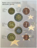 Szlovákia 2004. "Euró Próbaveretek" 1c-2E (8xklf) fémpénz szettben, díszkiadás T:BU patina...