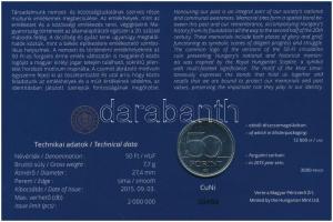 2015. 50Ft Cu-Ni "Nemzeti és Történelmi Emlékhelyek" első napi veret számozott emléklapon ...