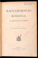 Ferdinandy Gejza: Magyarország közjoga. Bp., 1902, Politzer Zsigmond. Félvászon kötésben, jó állapotban. / Half cloth binding, in good condition.