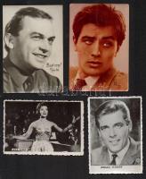 Vegyes trafik fotó tétel, rajtuk Gina Lollobrigida, Sophia Loren, Ruttkai Éva, Szécsi Pál, Roger Moo...