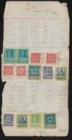 Forgalmi adó könyvlapok több ezer (sokféle) forgalmi adó bélyeggel 1921-1925