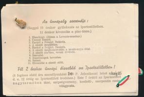 1941 Nagykálló és Vidéke Ipartestület meghívó 50 éves jubileumra, fém címerrel, 11x16 cm