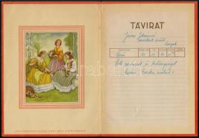 cca 1930 Magyar Királyi Posta díszes távirat, 5 db, 25x18,5 cm