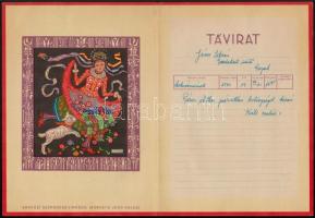 cca 1930 Magyar Királyi Posta díszes távirat, 5 db, 25x18,5 cm