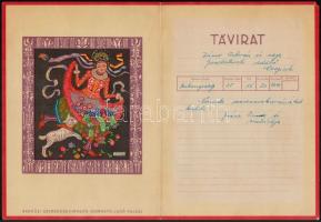 cca 1930 Magyar Királyi Posta díszes távirat, 5 db, 25x18,5 cm