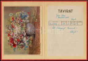 cca 1930 Magyar Királyi Posta díszes távirat, 5 db, 25x18,5 cm