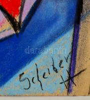 Scheiber jelzéssel: Ülő nő, pasztell, papír, 44×30,5 cm