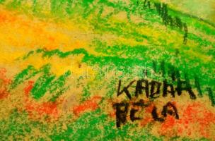 Kádár jelzéssel: Táncolók, pasztell, papír, üvegezett fa keretben, 38,5×28,5 cm