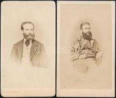 cca 1866 A Halbauer család albumából 2 db vizitkártya méretű fénykép, 10x6,5 cm