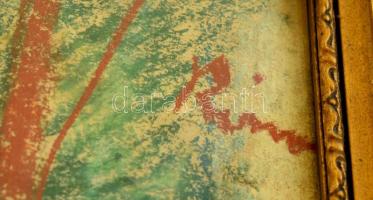 Rónai jelzéssel: Kertben, pasztell, papír, üvegezett fa keretben, 29,5×39,5 cm