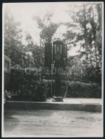 1930 Parád, Shell benzinkút, fotó, hátulján feliratozva, 11×8,5 cm