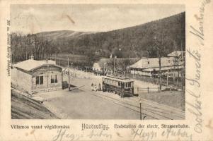 Budapest II. Hűvösvölgy, Villamos vasút végállomása. Divald Károly 307. sz. / Endstation der electr. Strassenbahn (EK)