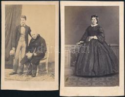 cca 1862 Vizitkártya méretű fényképek, 2 db, 10x6,5 cm
