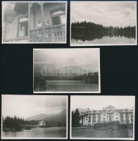 cca 1930 Életképek a Magas-Tátrából, 10 db gotó, hátuljukon feliratozva, 6×9 cm