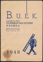 1948 a Debreceni Tudományegyetemi Nyomda újévi naptára, foltos