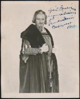Ernster Dezső (1898-1981) operaénekes dedikációja őt magát ábrázoló fotón