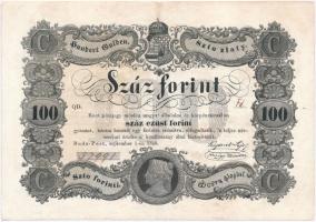 1848. 100Ft Kossuth bankó T:III rendkívül szép papír Hungary 1848. 100Ft Kossuth banknote C:F extraordinary fine paper Adamo G114