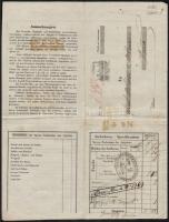 1853 Kaiser-Ferdinands-Nordbahn vasúti fuvarlevél