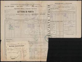 1872 Udine, vasúti fuvarlevél