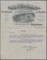 1925 Clare & Heyworth Ltd. Bradford, díszes fejléces számla