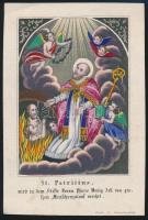 XIX, sz eleji rézmetszetű szentkép, kézzel színezve / Handcolored etched holy image 7x13 cm