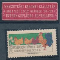 1912-1913 Nemzetközi Baromfi Kiállítás levélzáró és szövegbélyeg