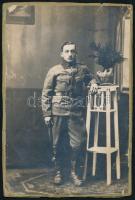 cca 1914-1918 4 db I. világháborús fotó, osztrák-magyar katonák csoportképei, műtermi fotó, 9x14 és 10x15 cm