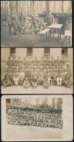 cca 1914-1918 4 db I. világháborús fotó, osztrák-magyar katonák csoportképei, műtermi fotó, 9x14 és ...