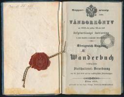1857 Vándorkönyv sok magyar városi céh bejegyzésével jó állapotban