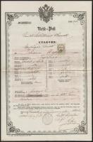 1855 Lapincsújteleki illetőségű személy útlevele / Passport for Neustift an der Lafnitz citizen in BUrgenland.