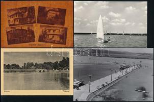 cca 1960 Velencei-tó, 3 db vintage fotó és 3 db képeslap közös tétele, 9x14 és 24x18 cm közötti méretekben