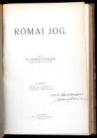Személyi Kálmán: Római jog I-II. Nyiregyháza, 1932, Jóba Elek Könyvnyomdája. Korabeli félvászon-köté...