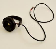 Régi rádió hallgató hangszóró, bakelit-vas, zsinórral, m: 10,5 cm
