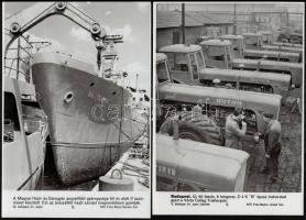 cca 1970 Közlekedés témájú MTI fotók, 11 db, közte vasút, hajó, traktor, 21x25 cm