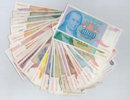 Jugoszlávia 1970-1994. 34db vegyes bankjegy T:II-III Yugoslavia 1970-1994. 34pcs of mixed banknotes C:XF-F