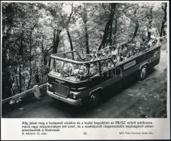 cca 1960 Ikarus buszokat ábrázoló 2 db MTI fotó, feliratozva,  20,5x24 cm