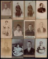 cca 1870-1900 Kb 40 db keményhátú fotó nagyrészt délvidéki fényképészek műtermeiből