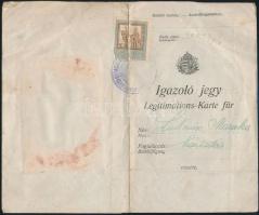 1916 Fényképes igazoló jegy