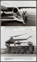 cca 1960-1970 Repülőgépek, helikopterek, 7 db MTI fotó, feliratozva, 21x24,5 cm