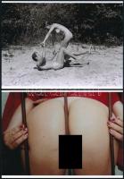 cca 1980 Régi fotózások szép emlékei, 13 db szolidan erotikus felvétel mai nagyítása, 13x18 cm / 13 ...