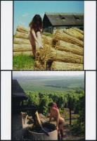 cca 1980 Régi fotózások szép emlékei, 13 db szolidan erotikus felvétel mai nagyítása, 13x18 cm / 13 ...