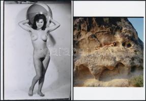 cca 1980 Régi fotózások szép emlékei, 13 db szolidan erotikus felvétel mai nagyítása, 13x18 cm / 13 ...