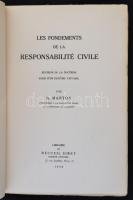 Marton, Géza: Les fondements de la responsibilité civile. Paris, 1938, Recueil Sirey. Kiadói papírkö...