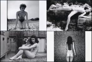 cca 1980 Jöttem, láttam, lőttem - szolidan erotikus fényképek, 13 db vintage negatívról készült mai nagyítás, 15x10 cm / 13 erotic photos, 15x10 cm