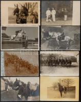 cca 1900 és 1930 közötti időből, 13 db privát katonai fotólap, öt feliratozva, 9x14 cm