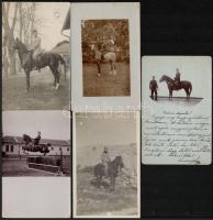 cca 1900 és 1930 közötti időből, 13 db privát katonai fotólap, öt feliratozva, 9x14 cm