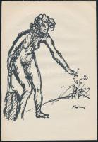 Rippl-Rónai József (1861-1927): Aki keres az talál, cinkográfia, papír, jelzett a cinkográfián, 25×17,5 cm