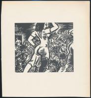Frans Masereel (1889-1972): Fedetlen keblek, fametszet, papír, jelzett a fametszeten, 11×13 cm