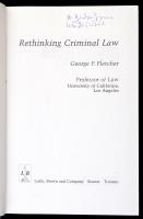 George P. Fletcher: Rethinking Criminal Law. Boston-Toronto, é.n., Little, Brown and Company. Kiadói...